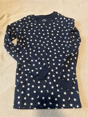 Primary kids organize Star & Moon Navy Long Sleeve Pajama Top size 10